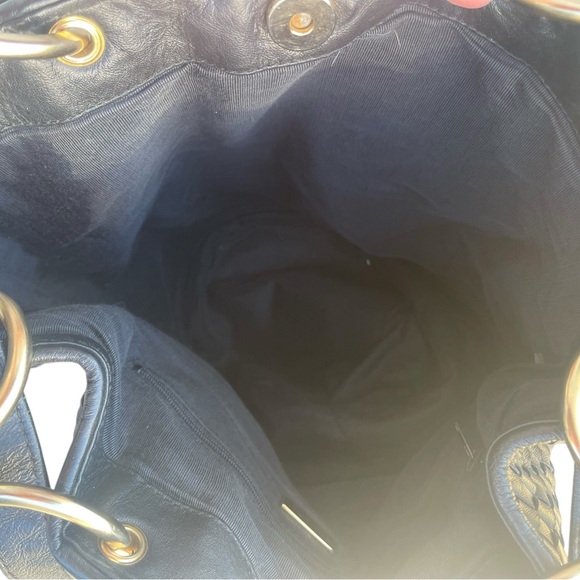 Vintage Ganson Black Faux Leather, Woven Shoulder Bag, EUC - Picture 5 of 6